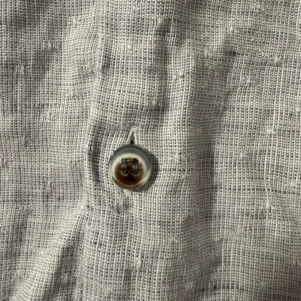 Stone Rose Mens Linen Blend Button Down Shirt Gray Size Small (2 )Long Sleeve - Picture 7 of 13